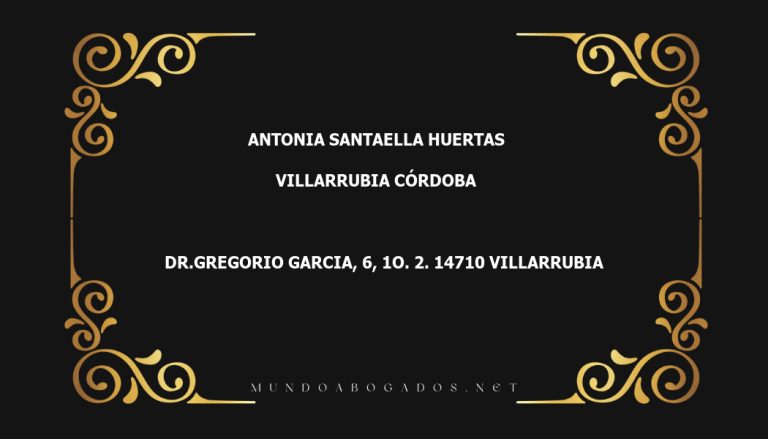 abogado Antonia Santaella Huertas en la localidad de Villarrubia