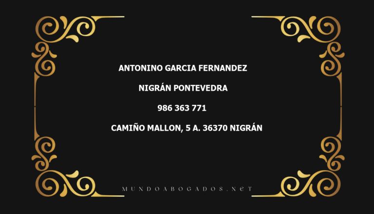 abogado Antonino Garcia Fernandez en la localidad de Nigrán