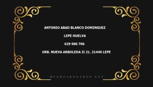 abogado Antonio Abad Blanco Dominguez en la localidad de Lepe