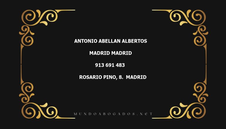 abogado Antonio Abellan Albertos en la localidad de Madrid