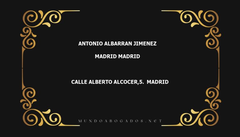 abogado Antonio Albarran Jimenez en la localidad de Madrid