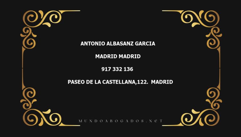 abogado Antonio Albasanz Garcia en la localidad de Madrid