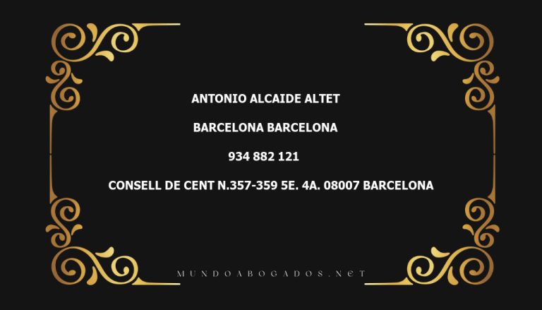 abogado Antonio Alcaide Altet en la localidad de Barcelona