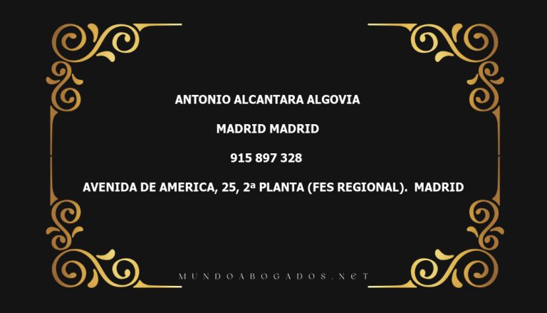 abogado Antonio Alcantara Algovia en la localidad de Madrid