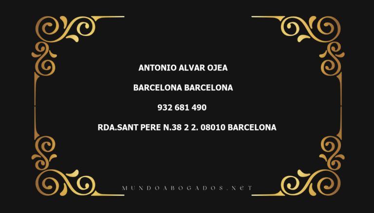 abogado Antonio Alvar Ojea en la localidad de Barcelona