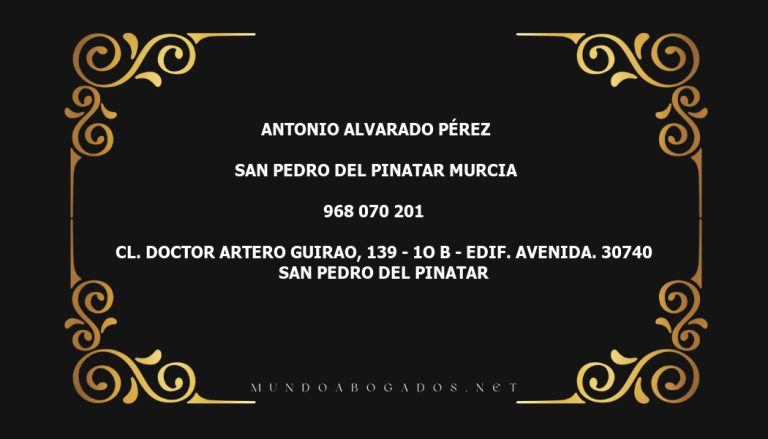 abogado Antonio Alvarado Pérez en la localidad de San Pedro del Pinatar