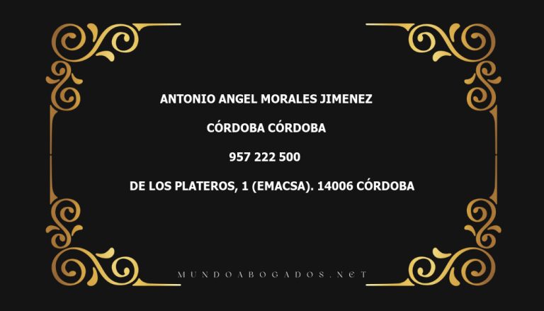 abogado Antonio Angel Morales Jimenez en la localidad de Córdoba