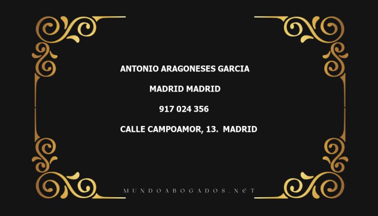 abogado Antonio Aragoneses Garcia en la localidad de Madrid