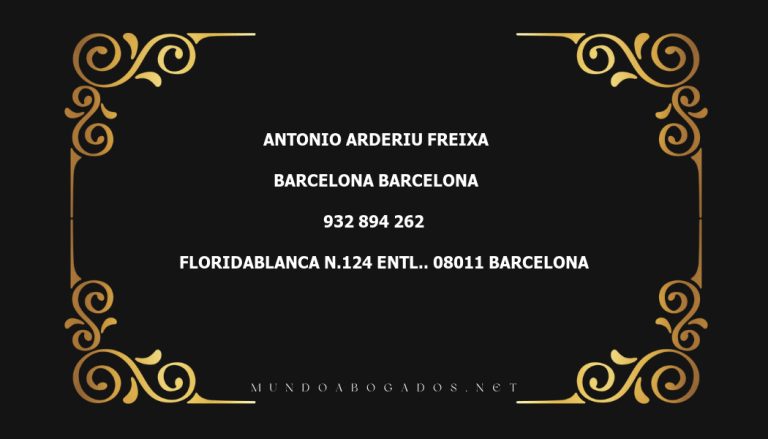 abogado Antonio Arderiu Freixa en la localidad de Barcelona