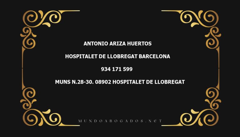 abogado Antonio Ariza Huertos en la localidad de Hospitalet de Llobregat