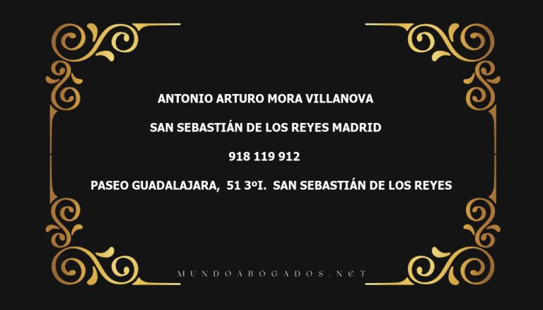 abogado Antonio Arturo Mora Villanova en la localidad de San Sebastián de los Reyes