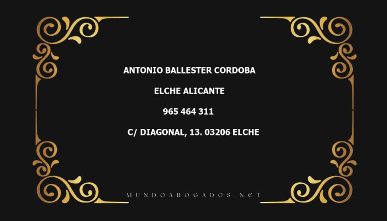 abogado Antonio Ballester Cordoba en la localidad de Elche