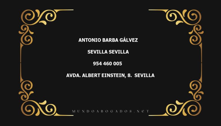 abogado Antonio Barba Gálvez en la localidad de Sevilla