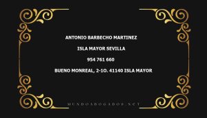 abogado Antonio Barbecho Martinez en la localidad de Isla Mayor