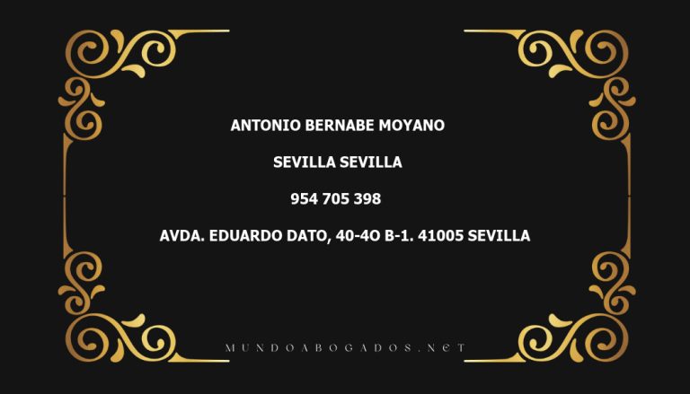 abogado Antonio Bernabe Moyano en la localidad de Sevilla