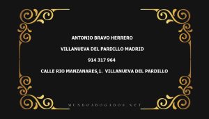 abogado Antonio Bravo Herrero en la localidad de Villanueva del Pardillo