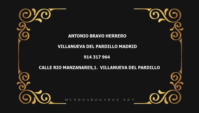 abogado Antonio Bravo Herrero en la localidad de Villanueva del Pardillo