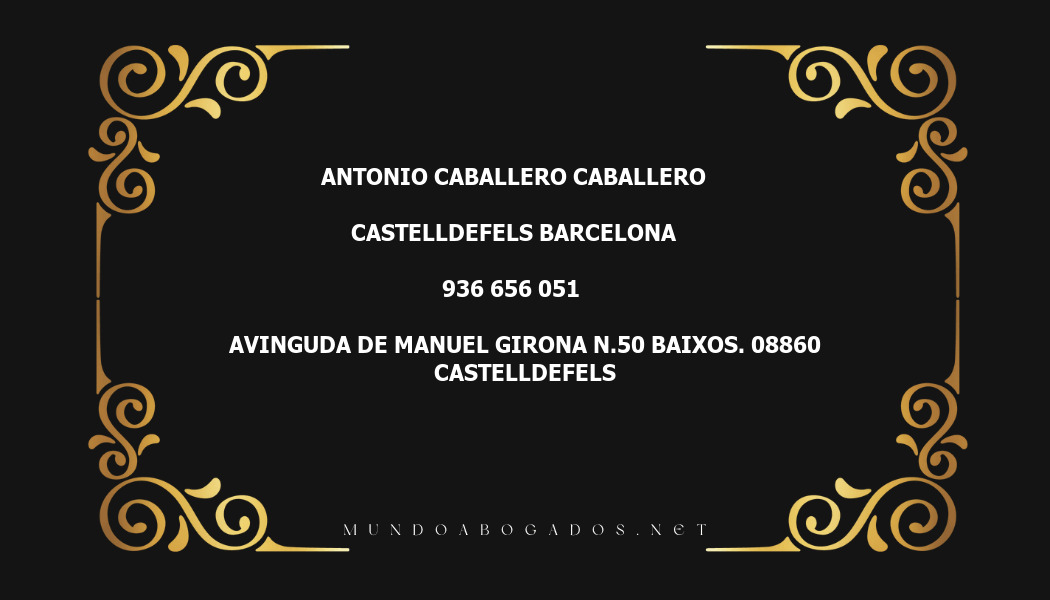 abogado Antonio Caballero Caballero en la localidad de Castelldefels