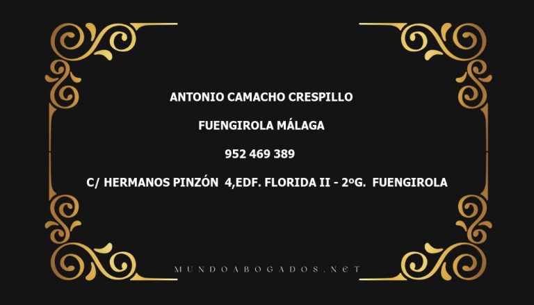 abogado Antonio Camacho Crespillo en la localidad de Fuengirola