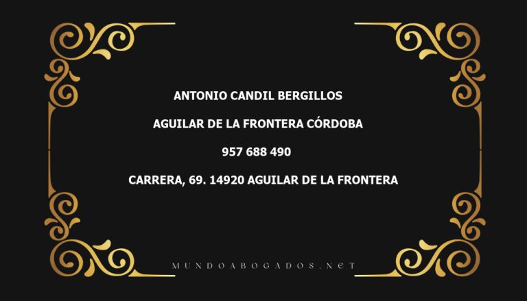 abogado Antonio Candil Bergillos en la localidad de Aguilar de la Frontera