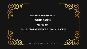 abogado Antonio Carmona Moya en la localidad de Madrid