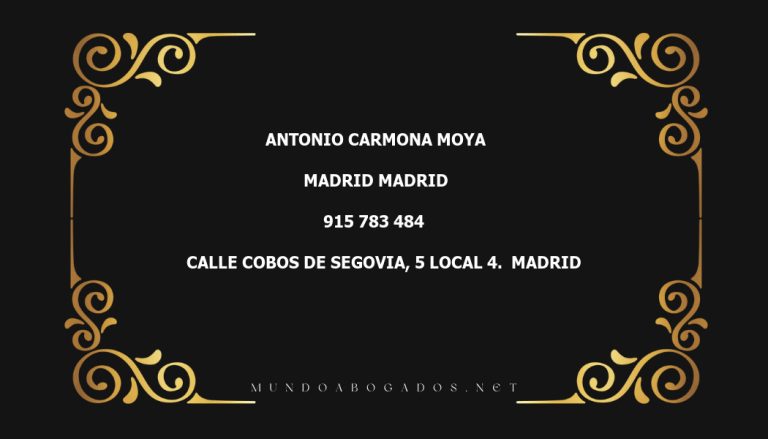 abogado Antonio Carmona Moya en la localidad de Madrid