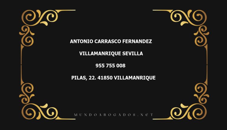 abogado Antonio Carrasco Fernandez en la localidad de Villamanrique