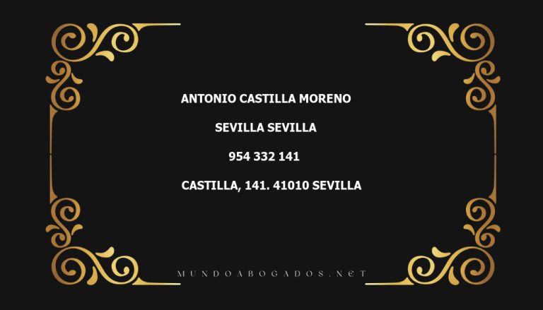 abogado Antonio Castilla Moreno en la localidad de Sevilla