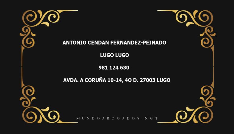 abogado Antonio Cendan Fernandez-Peinado en la localidad de Lugo