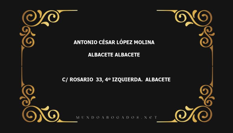 abogado Antonio César López Molina en la localidad de Albacete