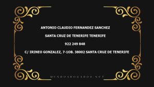 abogado Antonio Claudio Fernandez Sanchez en la localidad de Santa Cruz de Tenerife