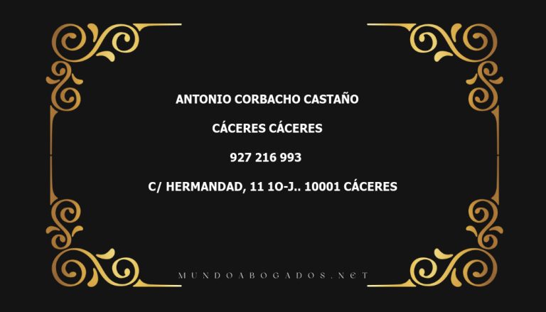 abogado Antonio Corbacho Castaño en la localidad de Cáceres