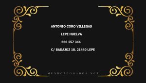 abogado Antonio Coro Villegas en la localidad de Lepe