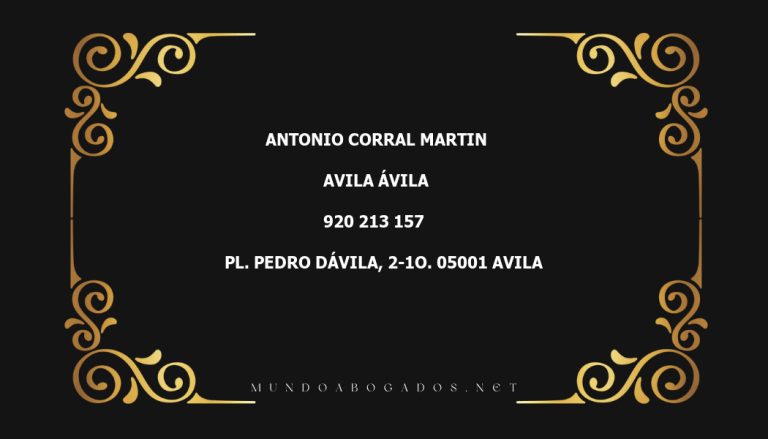 abogado Antonio Corral Martin en la localidad de Avila