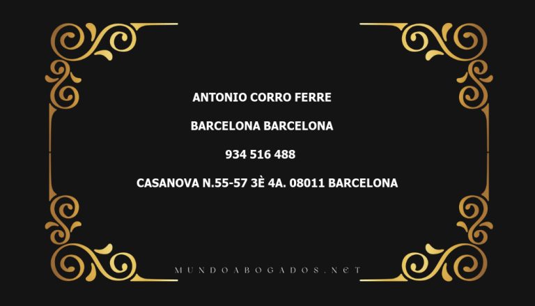 abogado Antonio Corro Ferre en la localidad de Barcelona