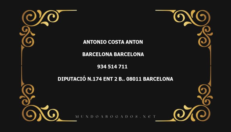 abogado Antonio Costa Anton en la localidad de Barcelona