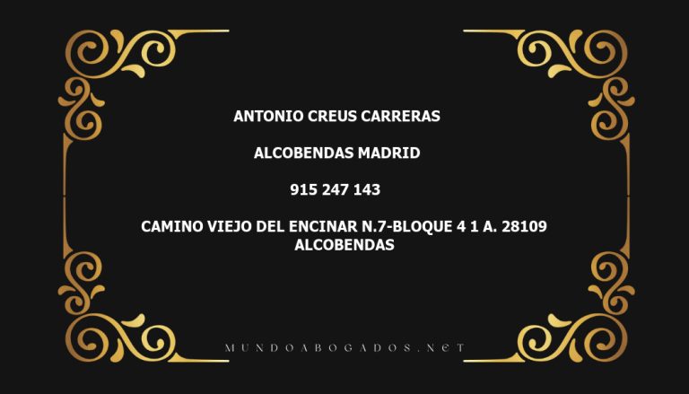 abogado Antonio Creus Carreras en la localidad de Alcobendas