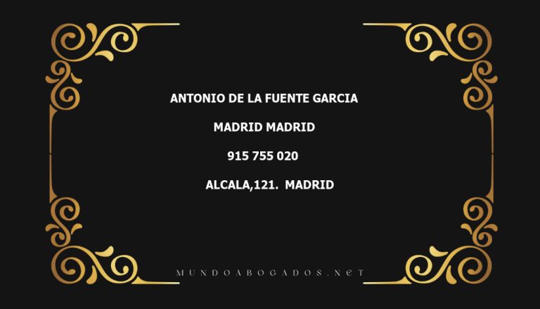 abogado Antonio De La Fuente Garcia en la localidad de Madrid