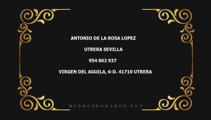 abogado Antonio De La Rosa Lopez en la localidad de Utrera