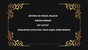 abogado Antonio De Miguel Palacin en la localidad de Burgos