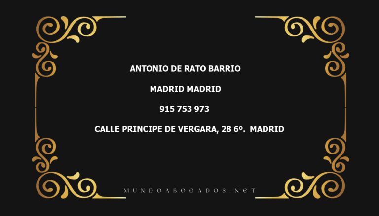 abogado Antonio De Rato Barrio en la localidad de Madrid