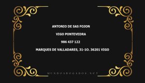 abogado Antonio De Sas Fojon en la localidad de Vigo