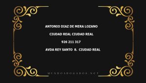 abogado Antonio Diaz De Mera Lozano en la localidad de Ciudad Real