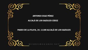 abogado Antonio Diaz Pérez en la localidad de Alcalá de los Gazules