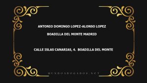 abogado Antonio Domingo Lopez-Alonso Lopez en la localidad de Boadilla del Monte