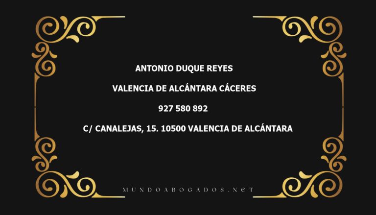 abogado Antonio Duque Reyes en la localidad de Valencia de Alcántara