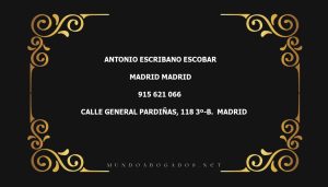 abogado Antonio Escribano Escobar en la localidad de Madrid