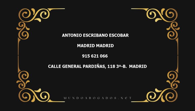 abogado Antonio Escribano Escobar en la localidad de Madrid