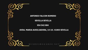 abogado Antonio Falcon Romero en la localidad de Sevilla