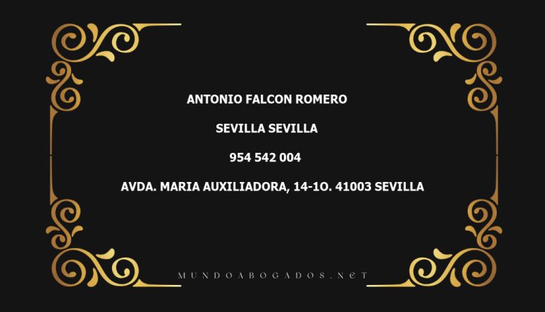 abogado Antonio Falcon Romero en la localidad de Sevilla